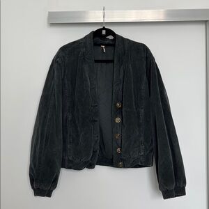 Free People Dark Gray Bomber Jacket